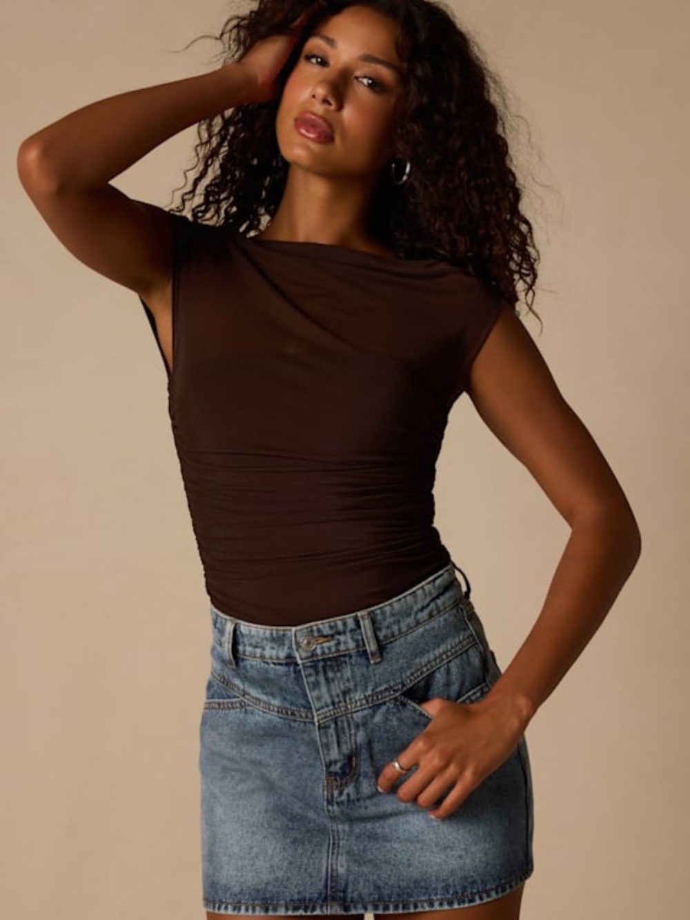 Lulus Alaire Medium Wash Denim High-rise Mini Skirt Blue - Size XL